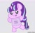 Size: 2048x1967 | Tagged: safe, artist:ledwine glass, imported from derpibooru, starlight glimmer, pony, unicorn, blush sticker, blushing, chibi, clothes, cute, equal cutie mark, equality, equality mark, evil, female, glimmerbetes, happy, high res, horn, mare, open mouth, open smile, s5 starlight, shirt, simple background, smiling, solo, white background