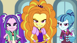 Size: 1334x750 | Tagged: safe, imported from derpibooru, screencap, adagio dazzle, aria blaze, sonata dusk, equestria girls, rainbow rocks, hand on hip, the dazzlings