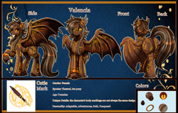 Size: 7360x4685 | Tagged: safe, alternate version, artist:pridark, imported from derpibooru, oc, oc only, oc:valencia, bat pony, pony, bat pony oc, bat wings, reference sheet, solo, wings