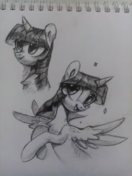 Size: 1200x1600 | Tagged: safe, artist:enderselyatdark, imported from derpibooru, twilight sparkle, alicorn, pony, cute, female, mare, monochrome, sketch, solo, traditional art, twiabetes, twilight sparkle (alicorn)