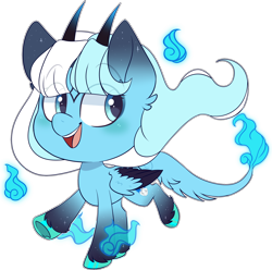 Size: 2618x2598 | Tagged: safe, artist:jetjetj, imported from derpibooru, oc, oc only, oc:willow wisp, pegasus, pony, chibi, female, high res, horns, mare, simple background, solo, transparent background, two toned wings, wings