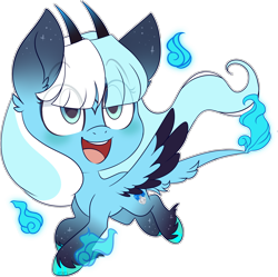 Size: 2514x2503 | Tagged: safe, artist:jetjetj, imported from derpibooru, oc, oc only, oc:willow wisp, pegasus, pony, chibi, female, high res, horns, mare, solo