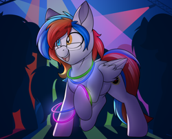 Size: 1928x1554 | Tagged: safe, artist:notetaker, imported from derpibooru, oc, oc only, oc:beat breaker, oc:beatbreaker, pegasus, pony, glasses, open mouth, silhouette, solo focus
