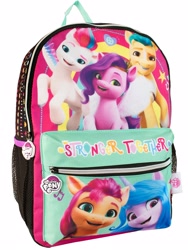 Size: 1920x2560 | Tagged: safe, imported from derpibooru, hitch trailblazer, izzy moonbow, pipp petals, sunny starscout, zipp storm, earth pony, pegasus, pony, unicorn, backpack, female, g5, male, mane five (g5), mare, merchandise, my little pony logo, official, simple background, stallion, text, white background