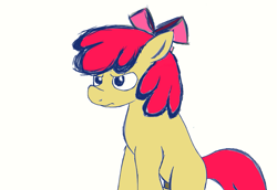 Size: 965x664 | Tagged: safe, artist:violetnightfire, imported from derpibooru, apple bloom, earth pony, pony, female, filly, solo, upset