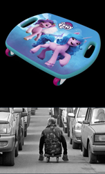 Size: 529x868 | Tagged: safe, imported from derpibooru, izzy moonbow, pony, car, g5, irl, meme, photo, solo