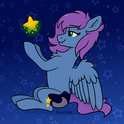 Size: 1500x1500 | Tagged: safe, artist:pink-pone, imported from derpibooru, oc, oc only, pegasus, pony, solo, stars