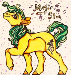 Size: 1023x1080 | Tagged: safe, artist:skior, imported from derpibooru, magic star, pony, g1, solo, traditional art