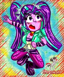Size: 3000x3600 | Tagged: safe, artist:kamikiku, imported from derpibooru, aria blaze, equestria girls, rainbow rocks, blushing, equestria girls rainbow rocks, fanart, high res, open mouth