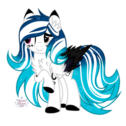 Size: 1024x1024 | Tagged: safe, artist:ziggyrocks6600, imported from derpibooru, oc, oc only, oc:marie pixel, pegasus, pony, chest fluff, colored hooves, female, mare, raised hoof, simple background, smiling, solo, transparent background