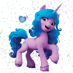 Size: 500x500 | Tagged: safe, imported from derpibooru, izzy moonbow, pony, unicorn, animated, cutie mark, female, g5, gif, lottie.london, mare, official, simple background, solo, transparent background