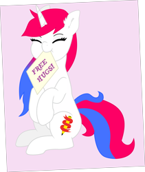 Size: 4000x4732 | Tagged: safe, artist:lunasquee, derpibooru exclusive, imported from derpibooru, oc, oc only, oc:daylight dream, pony, unicorn, absurd resolution, cute, female, free hugs, gradient mane, mare, mouth hold, simple background, sitting, solo, vector