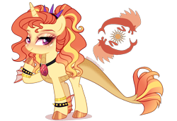 Size: 1524x1047 | Tagged: safe, artist:gihhbloonde, imported from derpibooru, oc, oc only, half-siren, hybrid, pony, female, interspecies offspring, magical lesbian spawn, offspring, parent:adagio dazzle, parent:sunset shimmer, parents:sunsagio, simple background, solo, transparent background