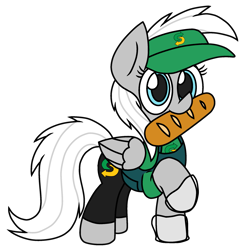 Size: 2163x2218 | Tagged: safe, artist:derpyalex2, imported from derpibooru, oc, oc only, oc:silver, oc:silver edge, pegasus, pony, bread, cute, female, food, high res, looking at you, mare, pegasus oc, simple background, solo, subway, transparent background, vector, wings