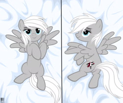 Size: 1940x1620 | Tagged: safe, imported from derpibooru, oc, oc:silver, oc:silver edge, pegasus, pony, body pillow, cute, female, looking at you, lying down, mare, pegasus oc, wings