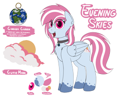 Size: 2800x2300 | Tagged: safe, artist:ponynamedmixtape, imported from derpibooru, oc, oc only, oc:evening skies, pegasus, pony, choker, collar, female, high res, jewelry, macro, mare, necklace, reference sheet, simple background, solo, transparent background