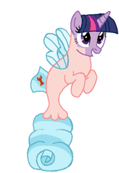 Size: 399x581 | Tagged: safe, artist:qjosh, imported from derpibooru, part of a set, cozy glow, twilight sparkle, seapony (g4), seaponified, seapony cozy glow, species swap, transformation