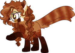Size: 2932x2084 | Tagged: safe, artist:kurosawakuro, imported from derpibooru, oc, oc only, oc:molly (broken-boulevard), original species, pony, red panda, red panda pony, base used, female, glasses, high res, mare, simple background, solo, transparent background