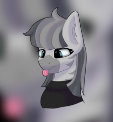 Size: 1912x2065 | Tagged: safe, artist:valthonis, imported from derpibooru, oc, oc only, zebra, blurry background, tongue out