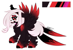 Size: 772x528 | Tagged: safe, artist:inspiredpixels, imported from derpibooru, oc, oc only, pony, adoptable, raised hoof, red and black oc, simple background, solo, spread wings, transparent background, wings