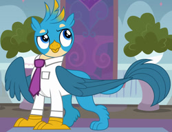 Size: 1280x984 | Tagged: safe, artist:disneymarvel96, edit, imported from derpibooru, vector edit, gallus, griffon, clothes, male, necktie, shirt, solo, vector