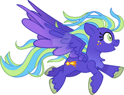 Size: 1280x985 | Tagged: safe, artist:rohans-ponies, imported from derpibooru, splish splash, pegasus, pony, chest fluff, deviantart watermark, flying, freckles, g3, g3 to g4, g4, generation leap, obtrusive watermark, simple background, solo, spread wings, transparent background, unshorn fetlocks, watermark, wings
