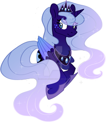 Size: 1280x1465 | Tagged: safe, artist:rohans-ponies, imported from derpibooru, princess luna, alicorn, pony, crown, deviantart watermark, jewelry, obtrusive watermark, regalia, simple background, solo, transparent background, watermark