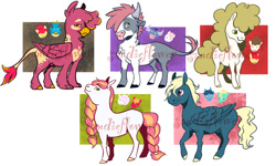 Size: 1280x768 | Tagged: safe, artist:sandieflower, imported from derpibooru, apple bloom, big macintosh, fleur-de-lis, gallus, iron will, nurse redheart, super funk, toe-tapper, zephyr breeze, cow, cow pony, earth pony, hippogriff, pegasus, pony, interspecies offspring, magical gay spawn, nudity, offspring, parent:apple bloom, parent:big macintosh, parent:fleur-de-lis, parent:gallus, parent:iron will, parent:nurse redheart, parent:super funk, parent:toe tapper, parent:toe-tapper, parent:zephyr breeze, parents:fleurmac, parents:gallusbloom, parents:redwill, parents:superbloom, parents:zephyrtapper, sheath, watermark