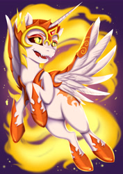 Size: 6300x8910 | Tagged: safe, artist:ottava, imported from derpibooru, daybreaker, alicorn, pony, eyes open, female, horn, jewelry, mare, necklace, solo, wings