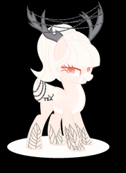 Size: 928x1272 | Tagged: safe, artist:aonairfaol, imported from derpibooru, oc, oc only, deer, antlers, base used, black background, eyelashes, female, grin, simple background, smiling, ssolo