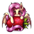 Size: 2977x2971 | Tagged: safe, artist:kruszyna25, artist:kruszynka25, imported from derpibooru, fluttershy, bat pony, pony, bat ponified, female, flutterbat, fruit, happy, herbivore, high res, mare, race swap, solo