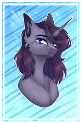 Size: 1806x2720 | Tagged: safe, artist:honeybbear, imported from derpibooru, oc, oc only, pony, unicorn, bust, female, mare, portrait, solo