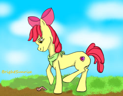 Size: 1280x999 | Tagged: safe, artist:brightsunrise, imported from derpibooru, apple bloom, earth pony, pony, worm, female, filly, neckerchief