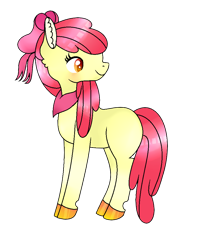 Size: 868x1012 | Tagged: safe, artist:lilywolfpie, artist:lilywolfpie-yt, imported from derpibooru, apple bloom, earth pony, pony, female, filly, neckerchief, simple background, solo, transparent background