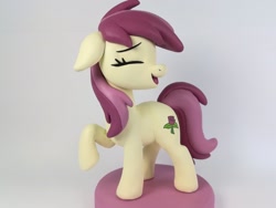 Size: 2048x1536 | Tagged: safe, artist:shine lawn, artist:sparkle40559933, imported from derpibooru, roseluck, earth pony, craft, custom, figurine, irl, one ear down, one eye closed, photo, smiling, toy, wink