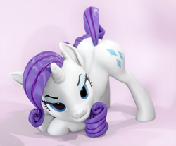 Size: 3840x3176 | Tagged: safe, artist:xppp1n, imported from ponybooru, rarity, pony, unicorn, 3d, blender, blender cycles, eyeshadow, face down ass up, female, grin, jacko challenge, looking at you, makeup, mare, smiling, solo