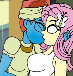 Size: 1280x1339 | Tagged: safe, artist:rdj1995, imported from derpibooru, fluttershy, meadowbrook, human, equestria girls, female, kiss on the lips, kissing, lesbian, meadowshy, shipping