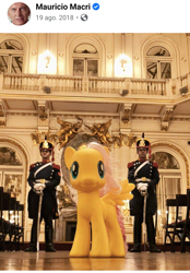 Size: 1080x1550 | Tagged: safe, imported from derpibooru, fluttershy, human, pegasus, pony, argentina, facebook, forced perspective, guard, irl, irl human, macri, mauricio macri, photo, president, this is real, toy