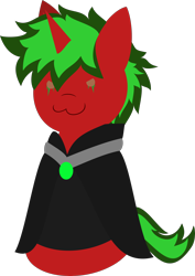 Size: 2734x3857 | Tagged: safe, alternate version, artist:samsailz, imported from derpibooru, oc, oc only, pony, unicorn, amulet, clothes, commission, evil, high res, jewelry, lineless, robe, smiling, solo, uwu, your character here