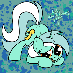 Size: 2000x2000 | Tagged: safe, artist:dafiltafish, imported from derpibooru, lyra heartstrings, pony, unicorn, ass up, cute, face down ass up, high res, jack-o challenge, jacko challenge, lyrabetes, meme, solo, text
