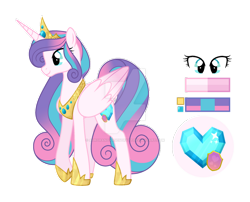 Size: 1024x828 | Tagged: safe, artist:auroranovasentry, imported from derpibooru, princess flurry heart, alicorn, pony, crown, deviantart watermark, female, folded wings, hoof shoes, jewelry, mare, my little pony, obtrusive watermark, older, older flurry heart, peytral, reference sheet, regalia, simple background, solo, transparent background, watermark, wings