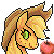 Size: 50x50 | Tagged: safe, artist:dashleigh, imported from derpibooru, applejack, earth pony, pony, apple, bust, food, freckles, hat, pixel art, simple background, smiling, transparent background