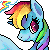 Size: 50x50 | Tagged: safe, artist:dashleigh, imported from derpibooru, rainbow dash, pegasus, pony, bust, eyelashes, pixel art, simple background, smiling, solo, transparent background
