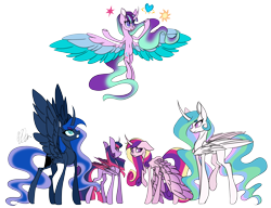 Size: 3078x2370 | Tagged: safe, artist:donnie-moon, imported from derpibooru, princess cadance, princess celestia, princess luna, starlight glimmer, twilight sparkle, alicorn, pony, alicornified, bad end, cutie mark theft, female, flying, glowing horn, high res, horn, magic, mare, princess sadance, race swap, raised hoof, s5 starlight, simple background, starlicorn, telekinesis, this will end in communism, transparent background, twilight sparkle (alicorn), xk-class end-of-the-world scenario