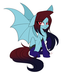 Size: 1280x1490 | Tagged: safe, artist:donnie-moon, imported from derpibooru, oc, oc only, bat pony, pony, bat pony oc, bat wings, clothes, female, mare, signature, simple background, socks, solo, white background, wings