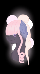 Size: 470x856 | Tagged: safe, artist:aonairfaol, imported from derpibooru, oc, oc only, earth pony, pony, black background, bust, ear fluff, earth pony oc, simple background, solo