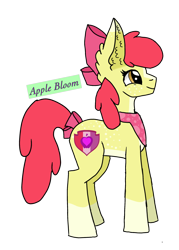 Size: 718x1002 | Tagged: safe, artist:sammysardine, imported from derpibooru, apple bloom, earth pony, pony, alternate universe, bow, ear fluff, female, filly, neckerchief, solo, tail bow