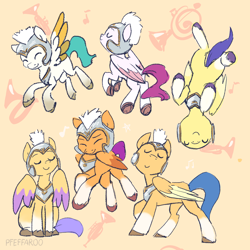Size: 2048x2048 | Tagged: safe, artist:pfeffaroo, imported from derpibooru, pegasus, pony, spoiler:my little pony: a new generation, armor, colored wings, eyes closed, g5, guard, happy, helmet, high res, my little pony: a new generation, pegasus royal guard, peytral, royal guard, smiling, two toned wings, unnamed character, unnamed pony, wings