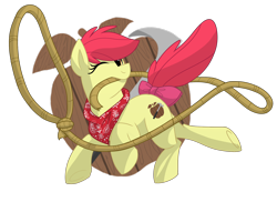 Size: 1980x1440 | Tagged: safe, artist:itstaylor-made, imported from derpibooru, apple bloom, earth pony, pony, alternate cutie mark, female, lasso, mare, neckerchief, older, older apple bloom, rope, simple background, transparent background