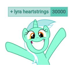 Size: 1496x1352 | Tagged: safe, imported from derpibooru, lyra heartstrings, unicorn, derpibooru, 30000, cute, happy, lyrabetes, meta, milestone, tags